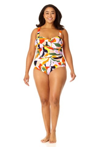 Plus Size Twist Shirred One Piece Swimsuit - Anne Cole Plus