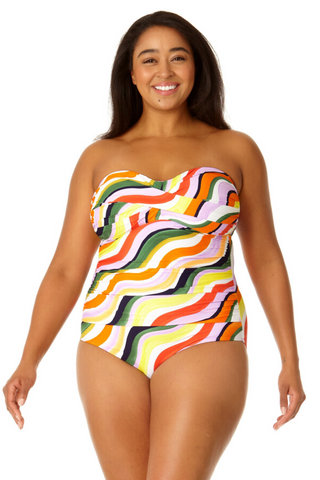 Plus Size Twist Front Shirred One Piece Swimsuit - Anne Cole Plus