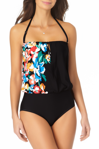 Anne Cole - Blouson With Keyhole One Piece Swimsuit