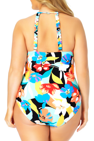 Anne Cole Plus - High Neck With Keyhole One Piece Swimsuit