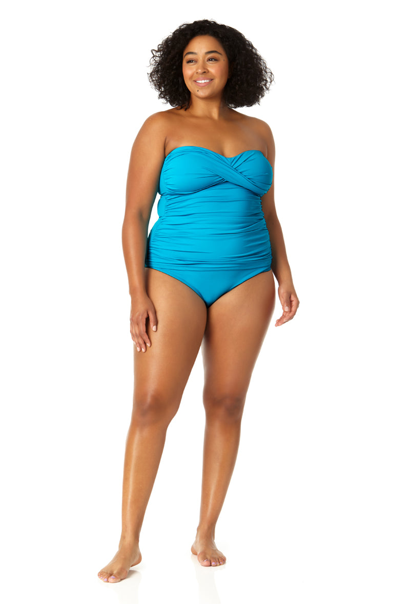 Plus Size Bandeaukini Swim Top in Solid Colors - Anne Cole Plus