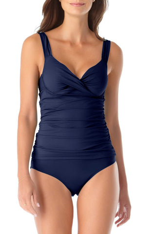  Anne Cole Women's Standard Square Neck Tankini, Navy Blue,  Extra Small : Clothing, Shoes & Jewelry